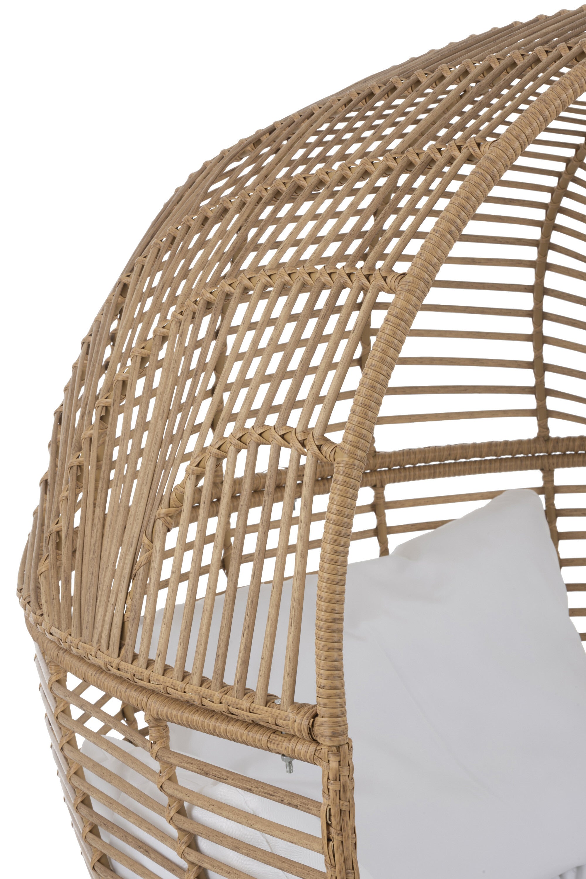 Garten Sessel Stuhl Lounge in Ovaler Form aus Stahl in Naturell Komfort und Stil für Ihre Outdoor-Oase