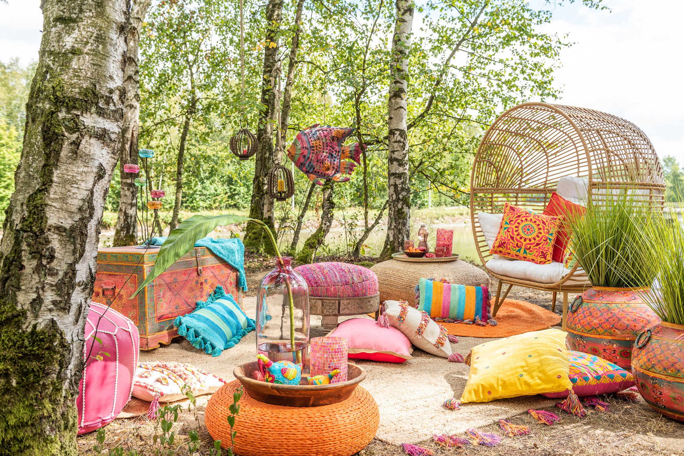 Garten Sessel Stuhl Lounge in Ovaler Form aus Stahl in Naturell Komfort und Stil für Ihre Outdoor-Oase