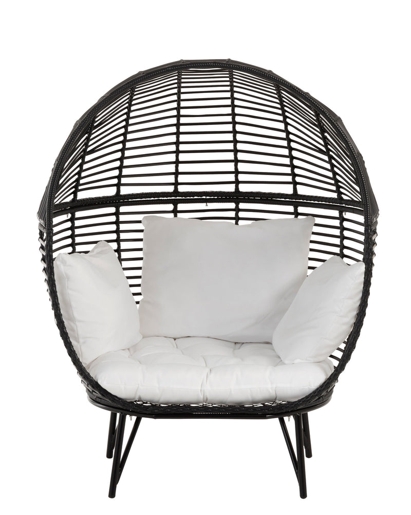 Garten Sessel Stuhl Lounge in Ovaler Form aus Stahl in Schwarz: Komfort und Stil für Ihre Outdoor-Oase