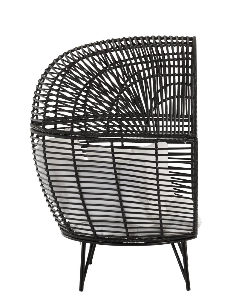 Garten Sessel Stuhl Lounge in Ovaler Form aus Stahl in Schwarz: Komfort und Stil für Ihre Outdoor-Oase