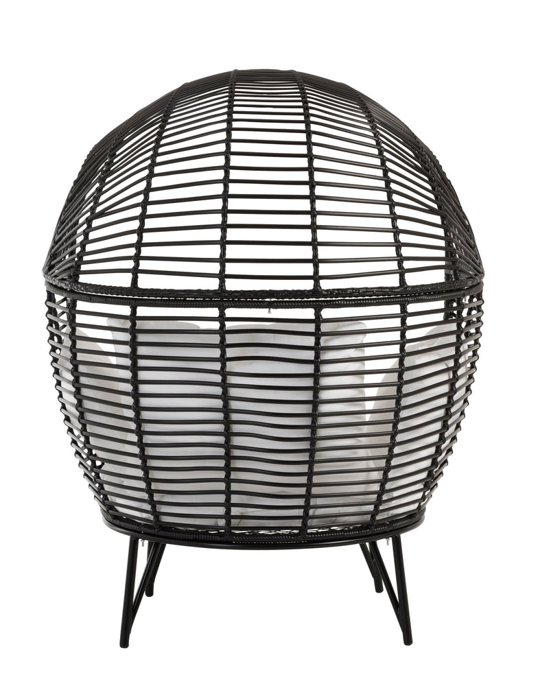 Garten Sessel Stuhl Lounge in Ovaler Form aus Stahl in Schwarz: Komfort und Stil für Ihre Outdoor-Oase