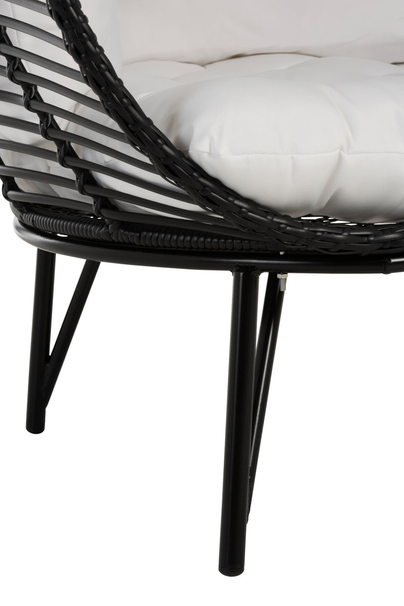 Garten Sessel Stuhl Lounge in Ovaler Form aus Stahl in Schwarz: Komfort und Stil für Ihre Outdoor-Oase