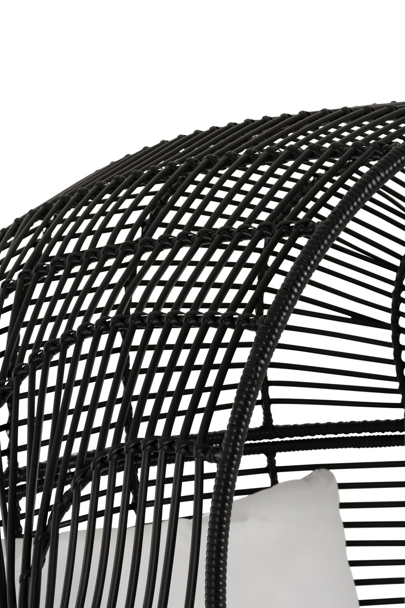Garten Sessel Stuhl Lounge in Ovaler Form aus Stahl in Schwarz: Komfort und Stil für Ihre Outdoor-Oase