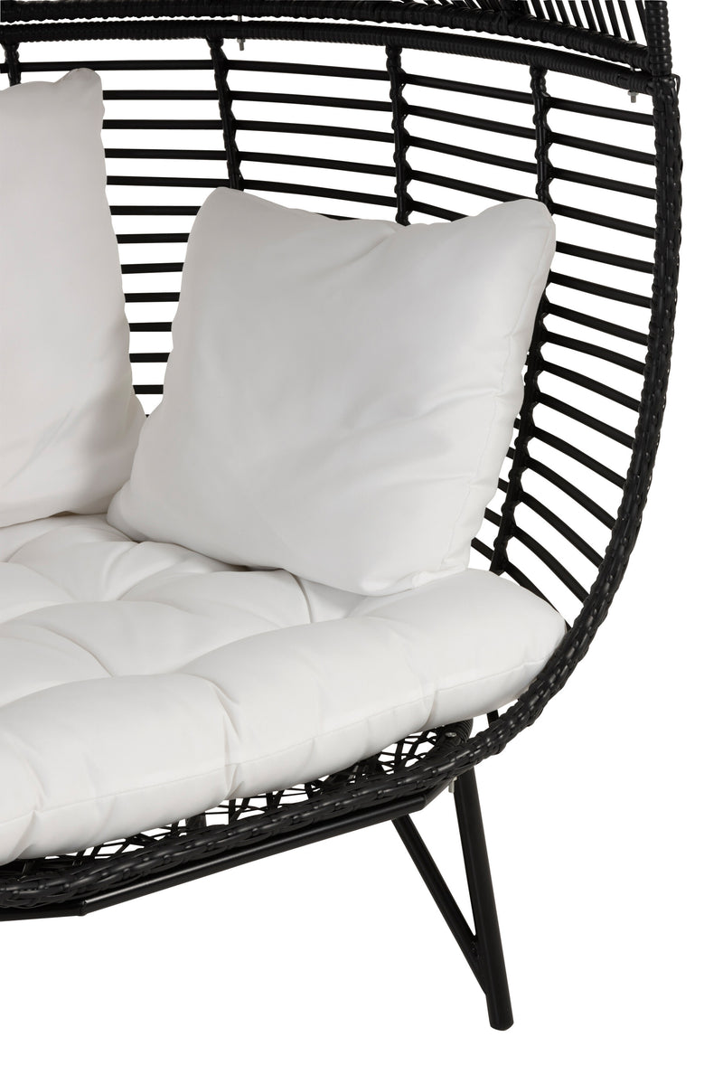 Garten Sessel Stuhl Lounge in Ovaler Form aus Stahl in Schwarz: Komfort und Stil für Ihre Outdoor-Oase