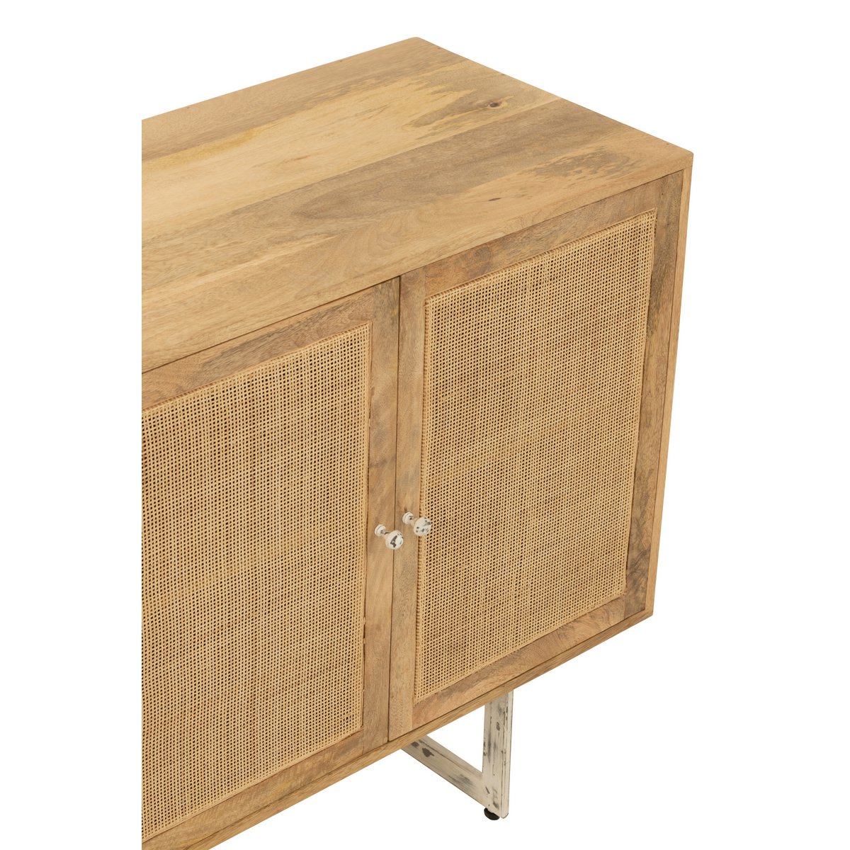 Rattan mango wood chest of drawers natural