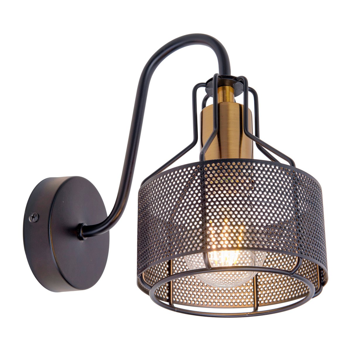1er Wandleuchte Spot "FORO" aus Metall in Schwarz, mit E27-Fassung, ca. 22 x 13,5 x 23 cm. Stilvolle Beleuchtung für Wohnzimmer, Esszimmer oder Küche.