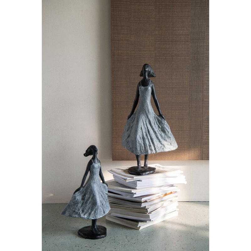 Skulptur Mädchen Blickt zum Himmel – Handgefertigte Kunstfigur Höhe 38cm