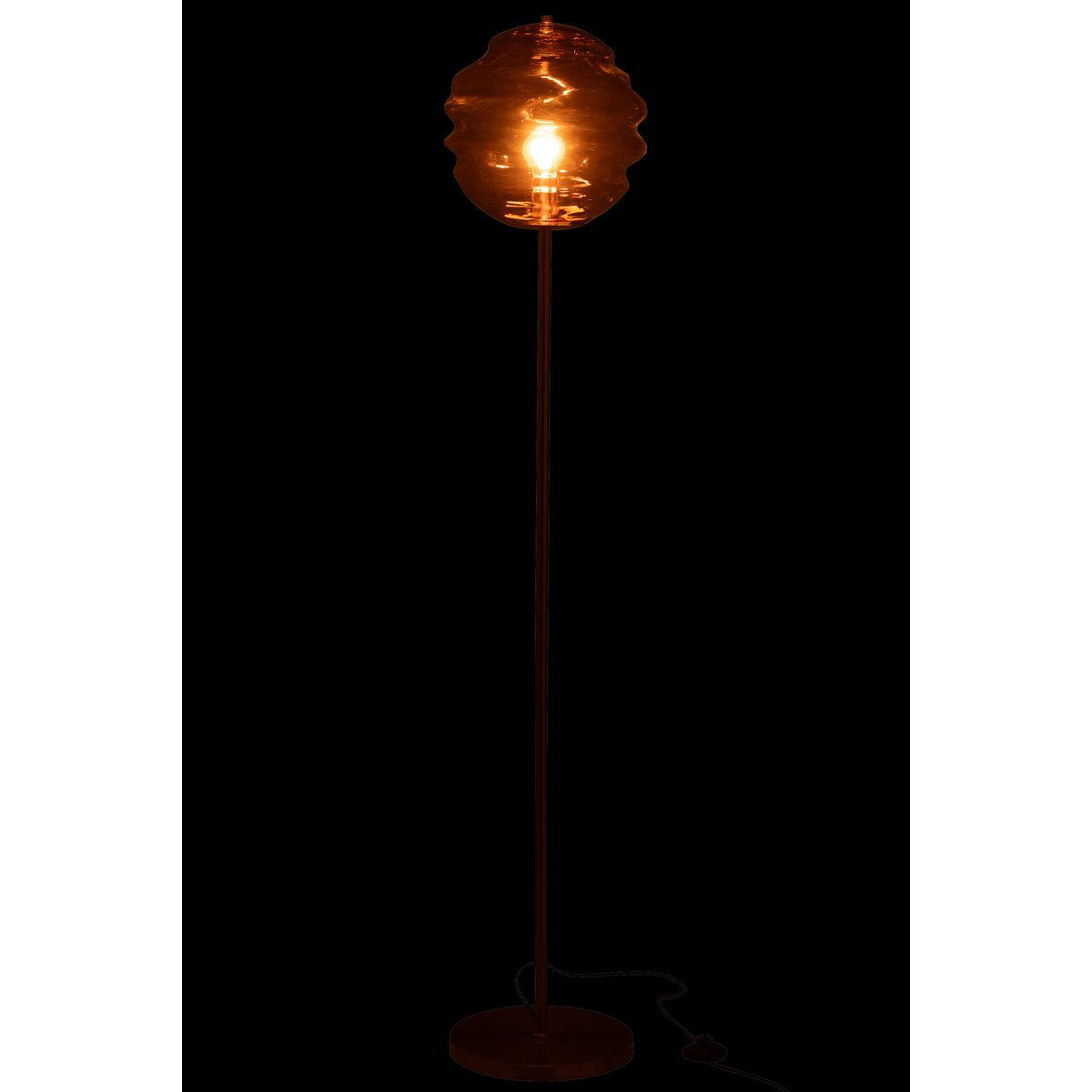 Honingraat vloerlamp van glas in bruin