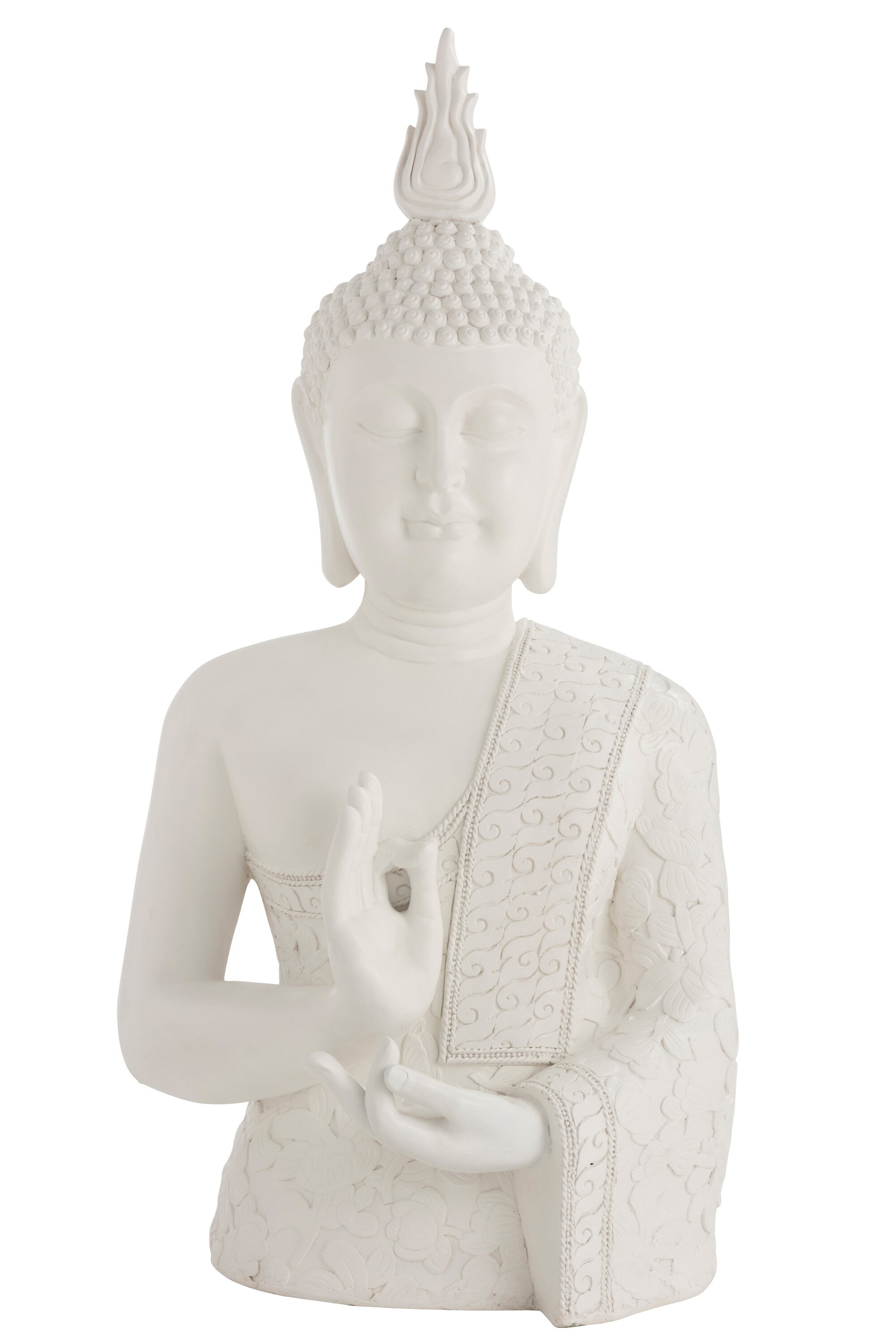 XXL Buddha Zen in white Great symbol for peace and harmony outdoors