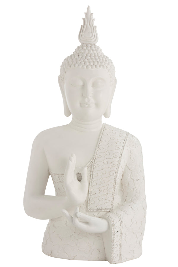 XXL Buddha Zen in Weiß Großes Symbol für Ruhe und Harmonie im Außenbereich