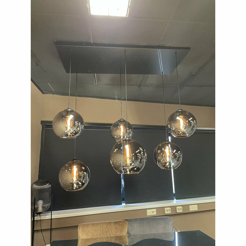 Hanglamp rookglas 6-lichts