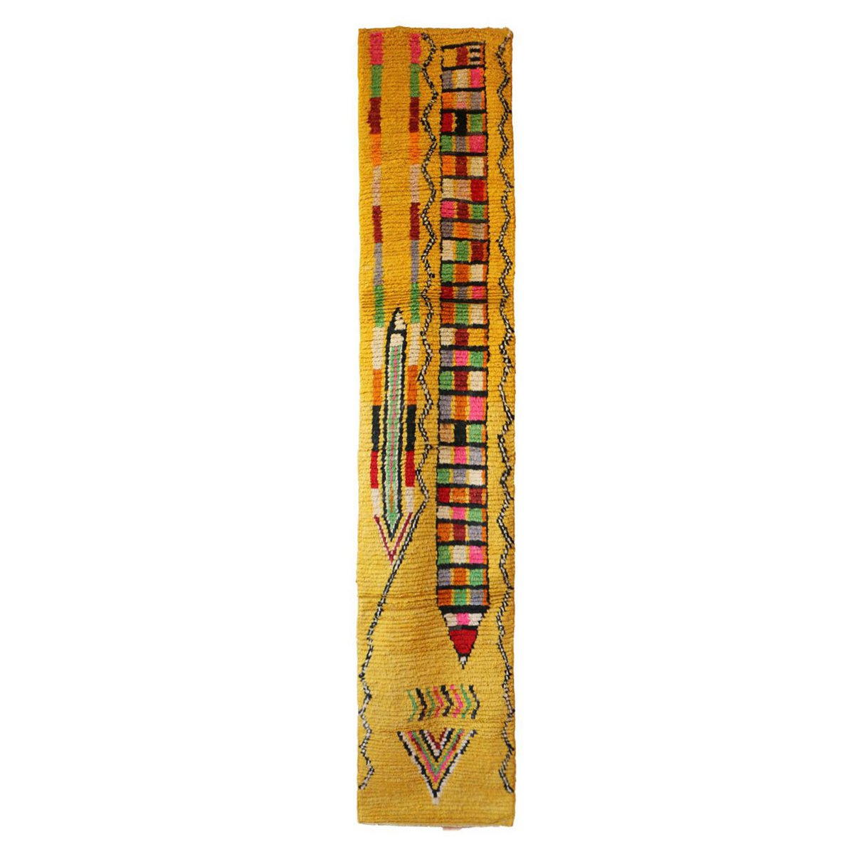 Marokkanischer Berber-Flurteppich aus reiner Wolle, 66 x 340 cm