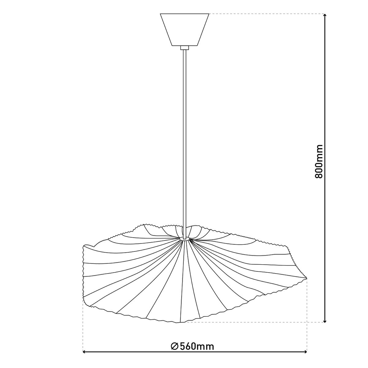 Paper pendant light "CRAZY PAPER" Ø 56 cm made of coated paper in black, E27 socket, lighting for living rooms or offices