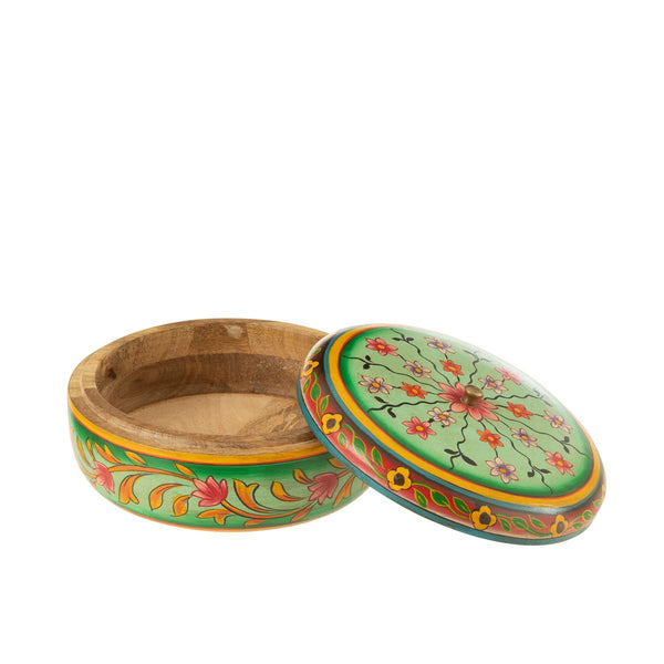 Handbemalte Aufbewahrungsdose Mumbai – Exotisches Design aus Mango-Holz