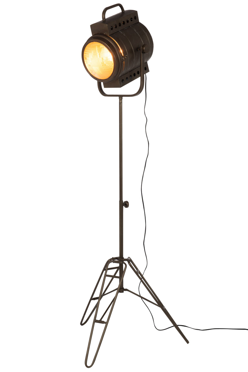 Op bioscoop geïnspireerde vloerlamp 'FILM AB' - elegant metaal- en glasontwerp in zwart - 170 cm hoog