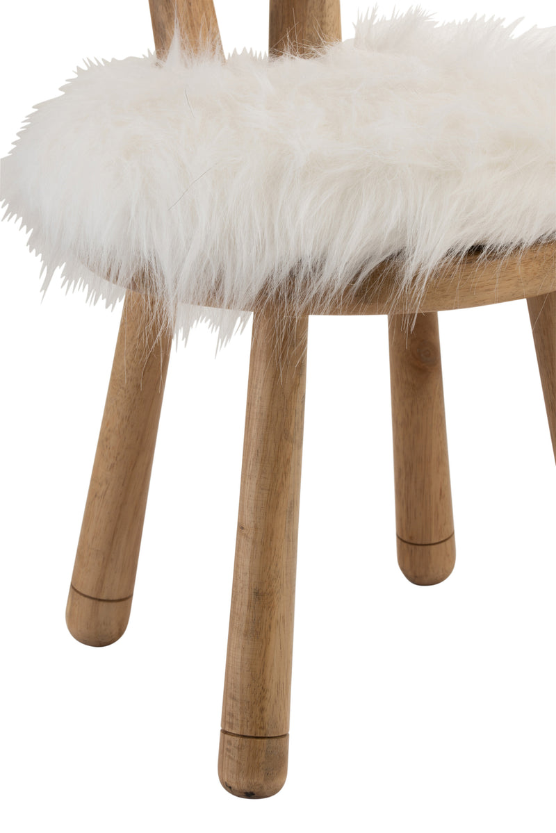 2er Set Kinderstuhl 'Wolkenweich' - Schafsohren mit Kunstpelz & Massivholz