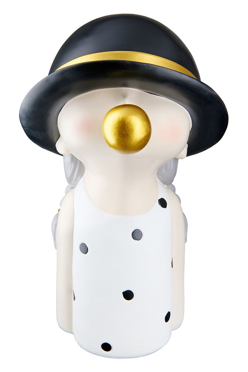 2er Set Figuren - Mädchen mit Bubblegum, Schwarz/Weiß/Goldfarben