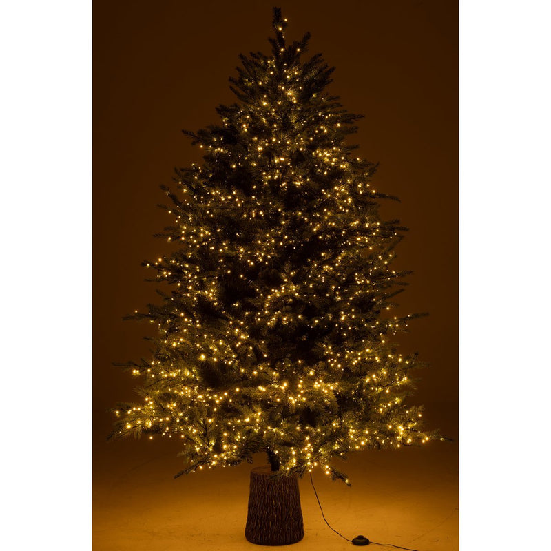 Kunstkerstboom 210 cm met 3000 LED-lampjes - groen, kunststof