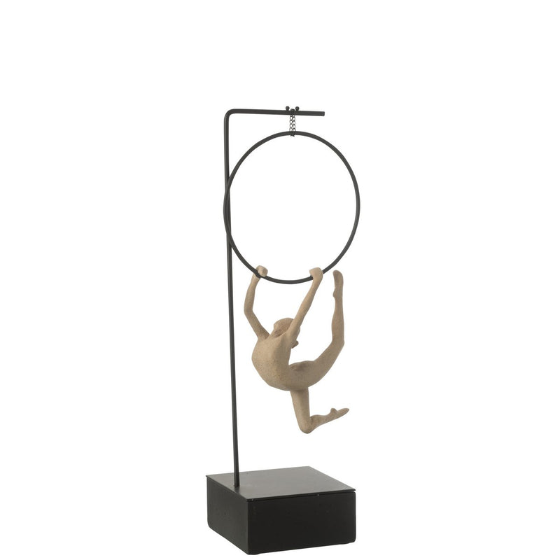 Sculpture gymnast in hoop – modern art figure height 48cm