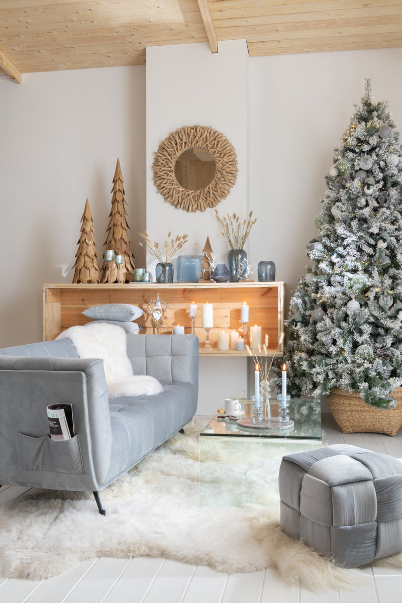 Grote besneeuwde plastic kerstboom in groen hoogte 325cm