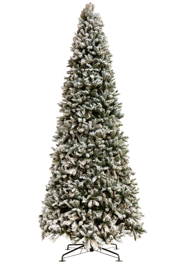 Extra Großer Weihnachtsbaum aus Plastik, Verschneit, Grün Höhe 450cm