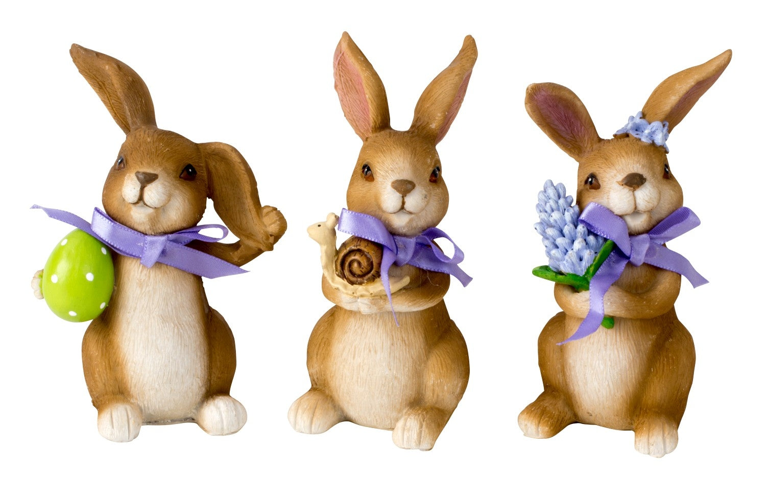 Osterhase Lino 3er Set stehend Dekofiguren mit Schleife