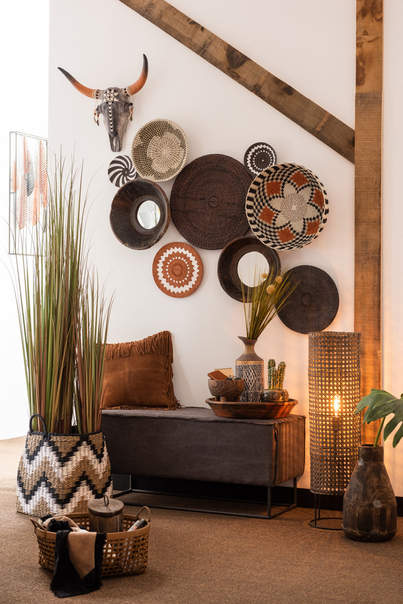 Elegante lederen kussens met franjes in cognac - exclusieve accenten voor je huis