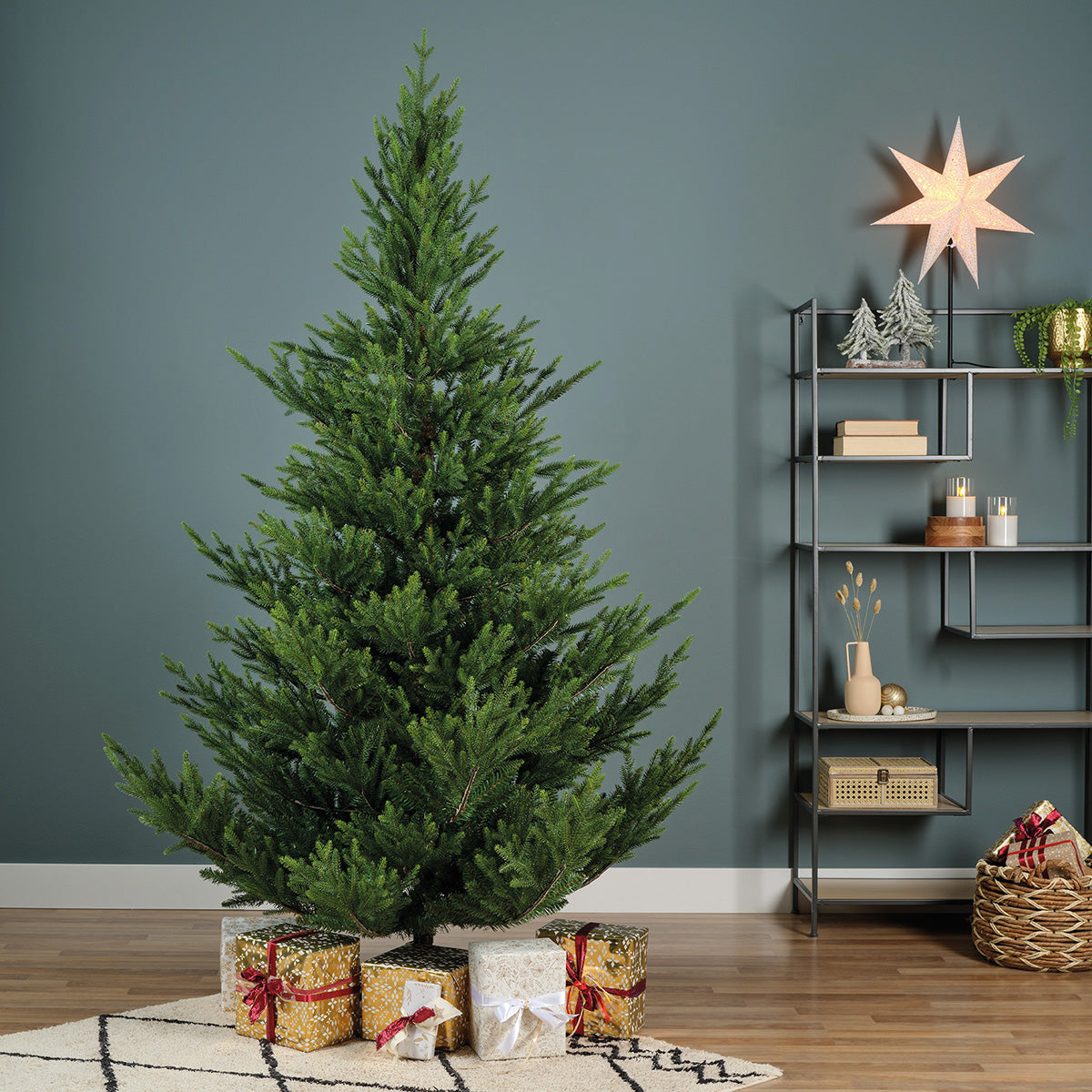 Kunsttannenbaum Winterwald 270cm Weihnachtsbaum Dekoobjekt Grün XL