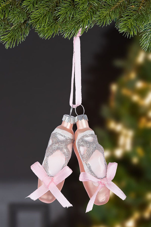 Exquisite Glas-Ballettschuhe als Baumschmuck Ein Hauch von Eleganz für Ihren Weihnachtsbaum