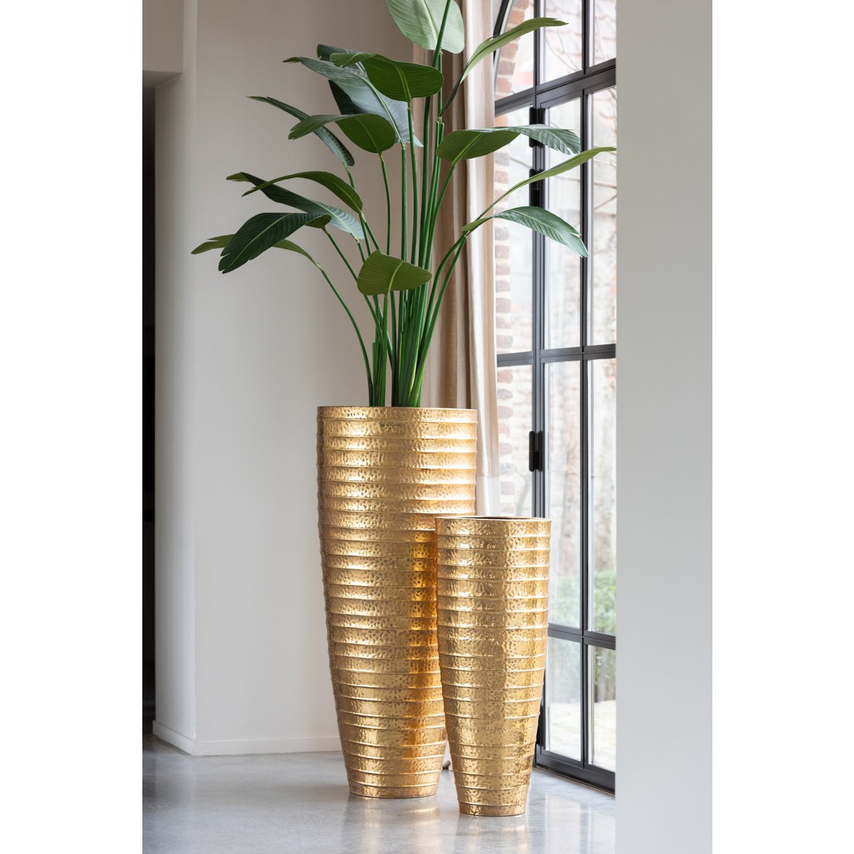 Metall Übertöpfe 2er Set Egypt Gold 122x50.5 cm und 89x35.5 cm
