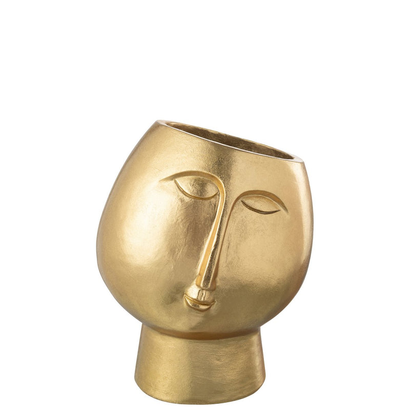 Vase Head Round Modern Resin Gold 28x22 cm