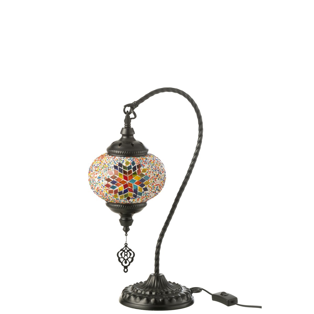Mosaik Tischlampe Haengend Orange