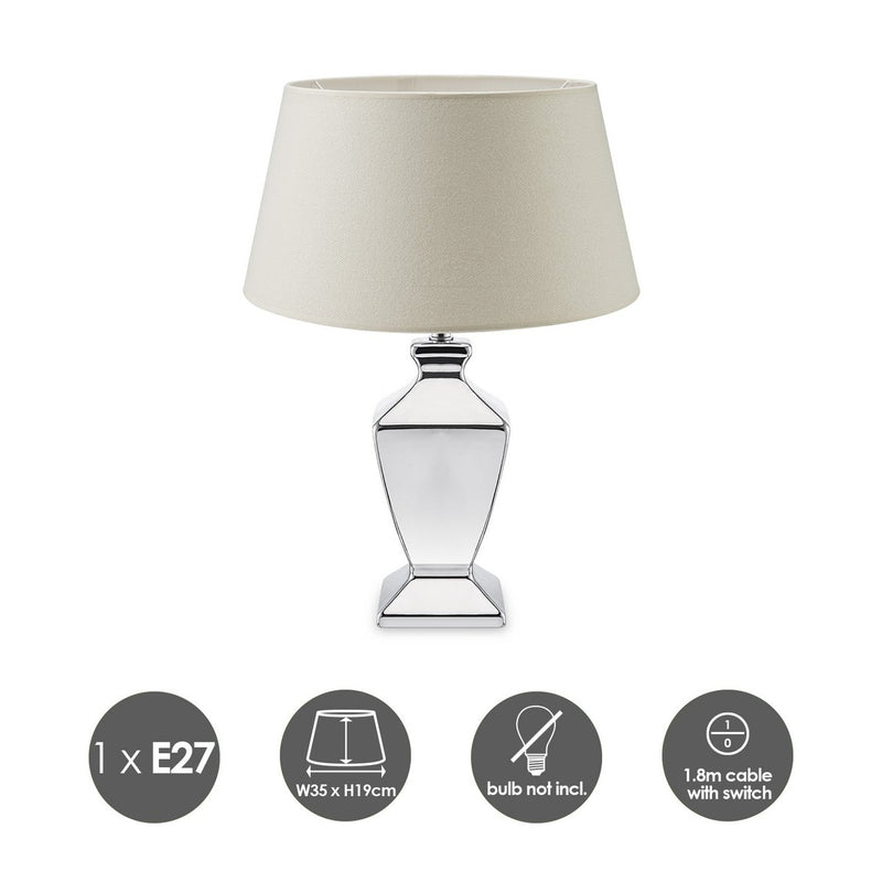 Home Sweet Home table lamp Melrose, E27 warm white, dimensions 35x50cm