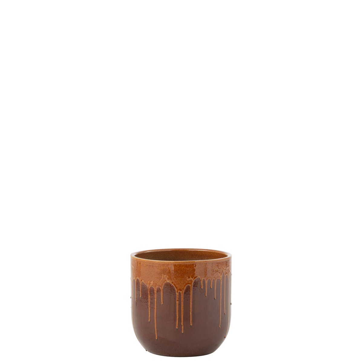Planter Lee Terra Brown/Orange Glossy 26x28 cm