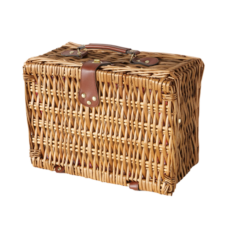 Pascal picnic basket handmade with tableware set for 2 people
