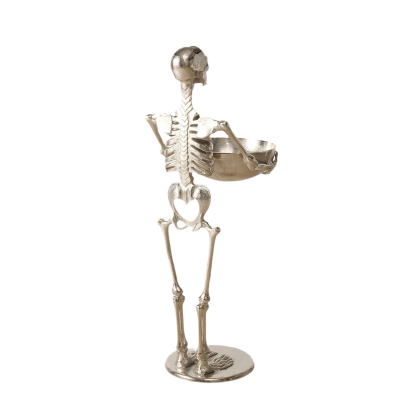 Exclusive Silver Skull champagne cooler in a set of 2 – Handcrafted skeleton design