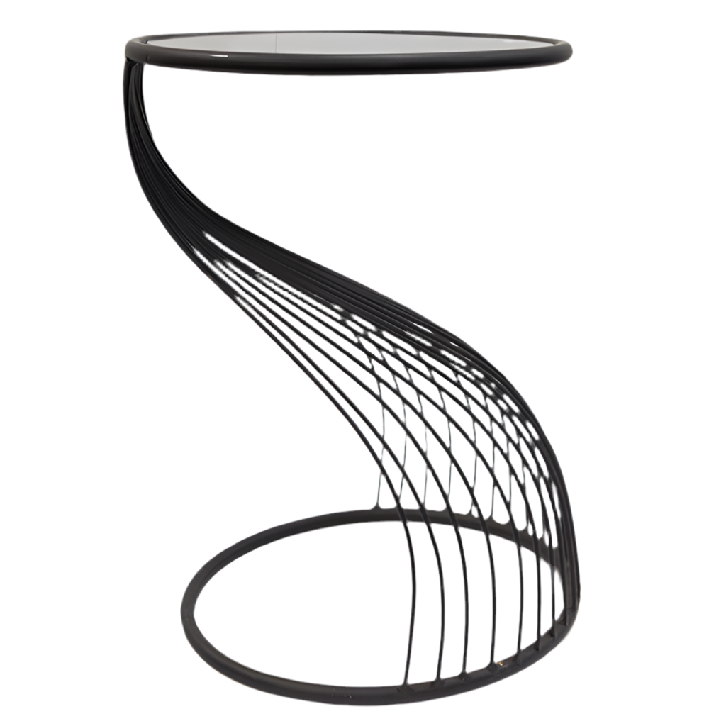 Beistelltisch Ray Schwarz Glas Metall Modern Rund