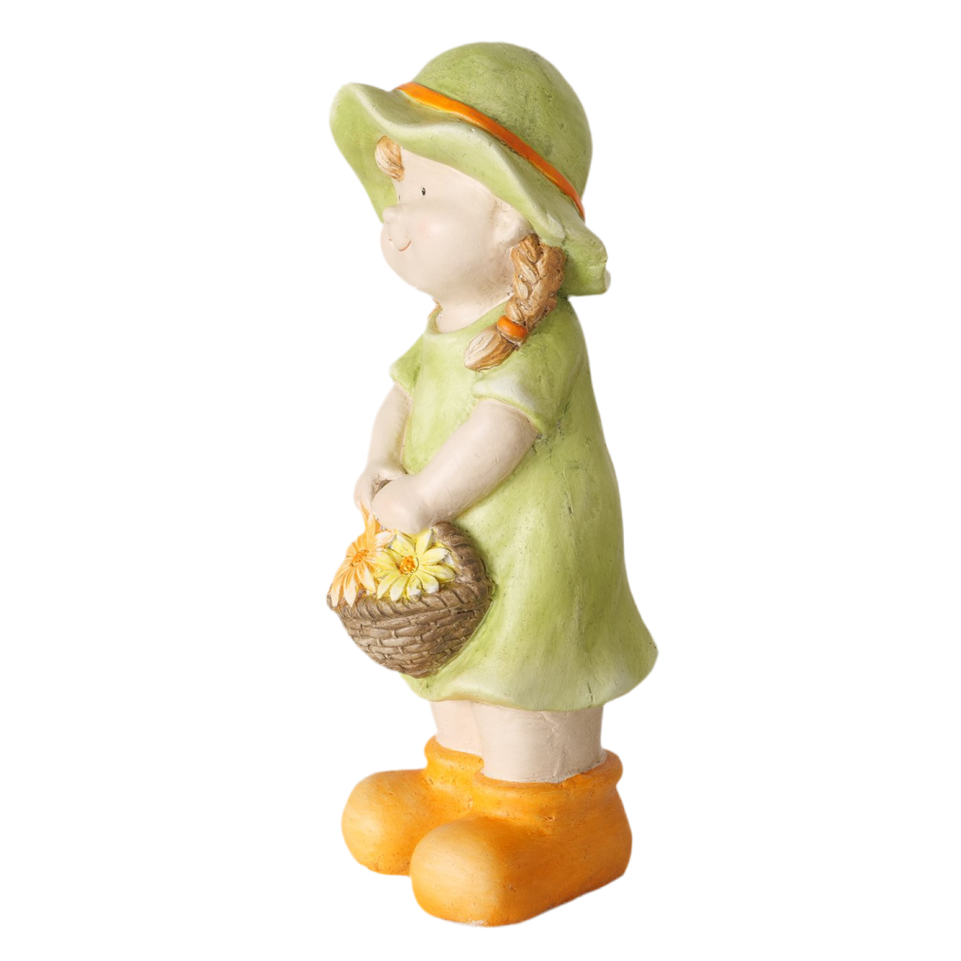 Gartenfigur Leni Blumenkorb aus Keramik wetterfest handbemalt