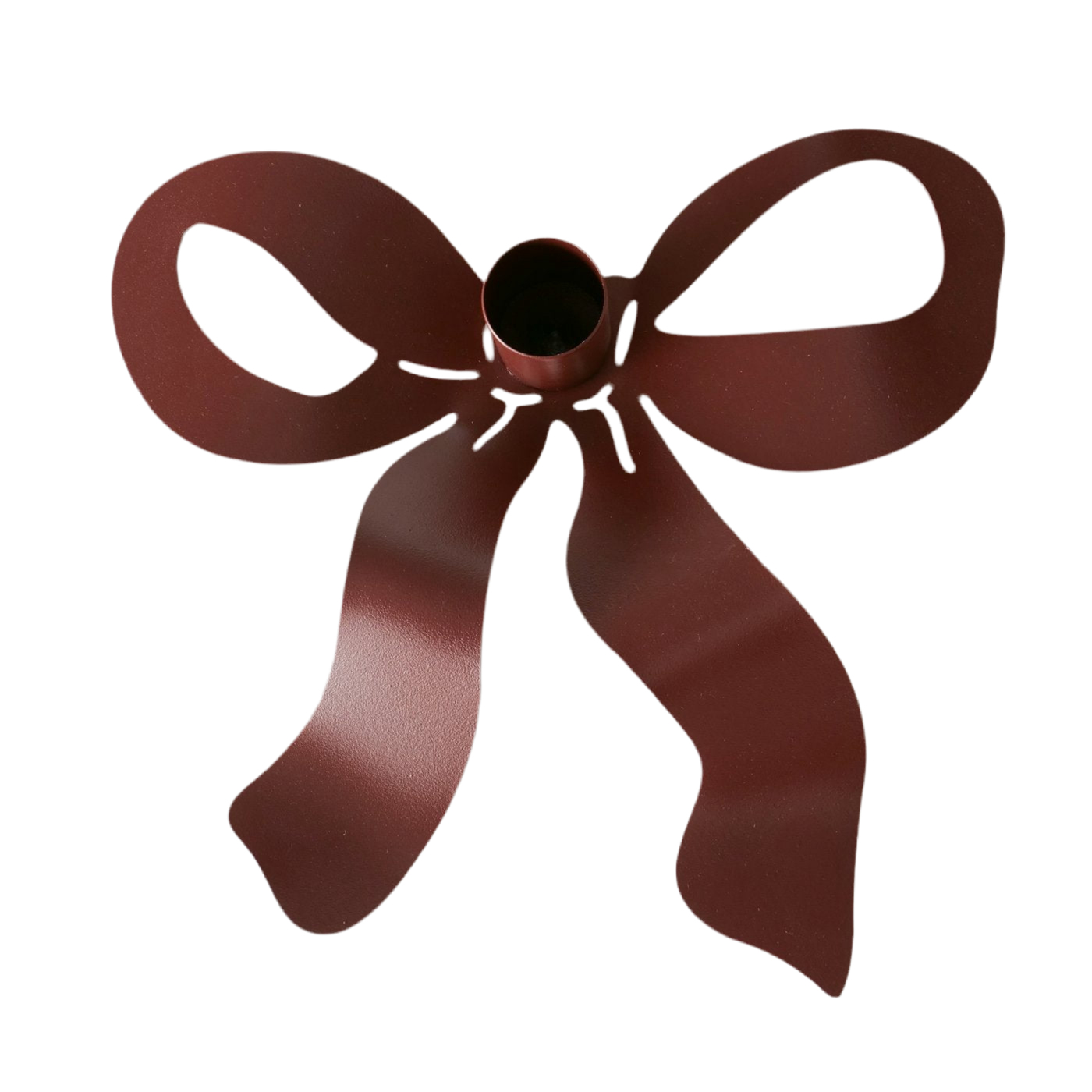 Kerzenhalter Red Black Bow Handgefertigt Schleifen Design Metall Dunkelrot oder Schwarz Weihnachten