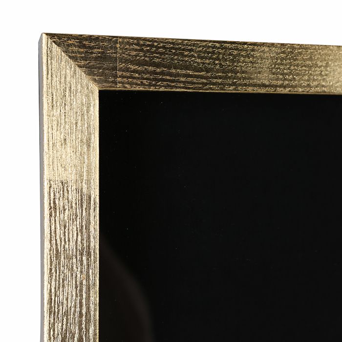 Wandobjekt 'Plato' - Handgefertigtes Holz/Glas Kunstwerk, Goldfarben/Schwarz, 80x80 cm