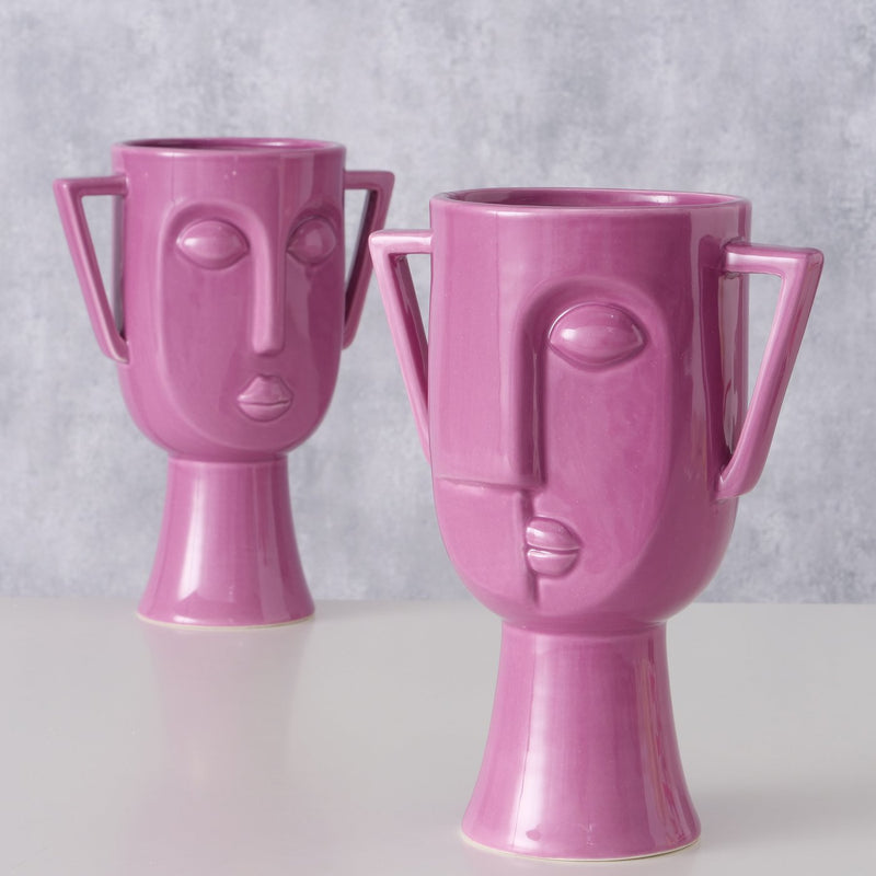 Dolomit Vasen Facio im 2er Set – Kunstvolles Design in Lila