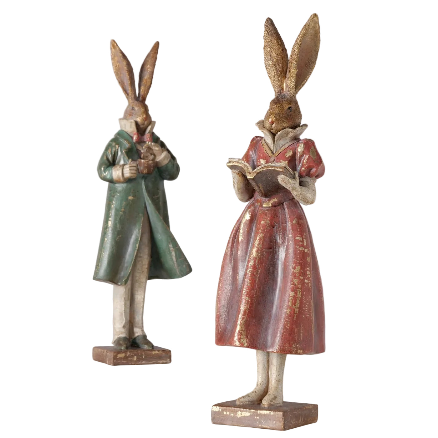 Deko Hasenfigur Cedric Elara nostalgisch 2er Set Höhe 46cm