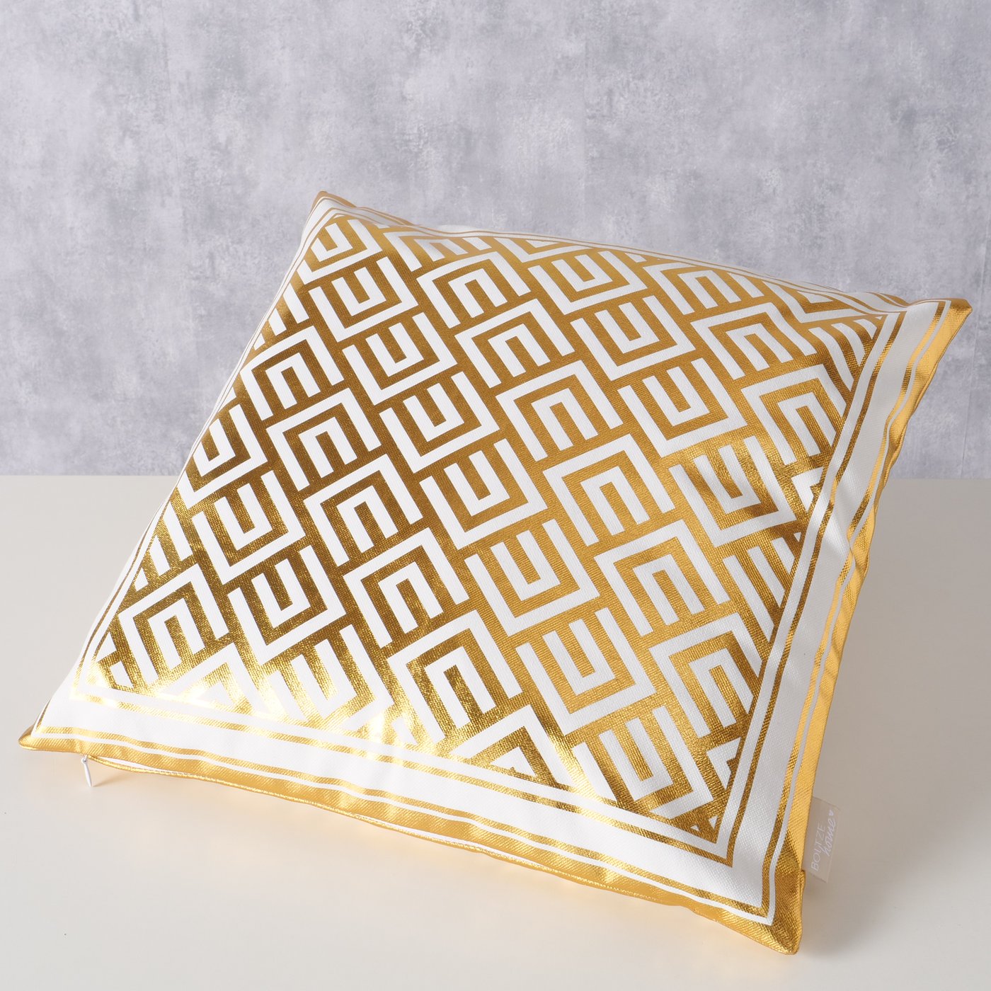 Pillow Palazzo Gold White 45x45 cm with Gloss Ornament