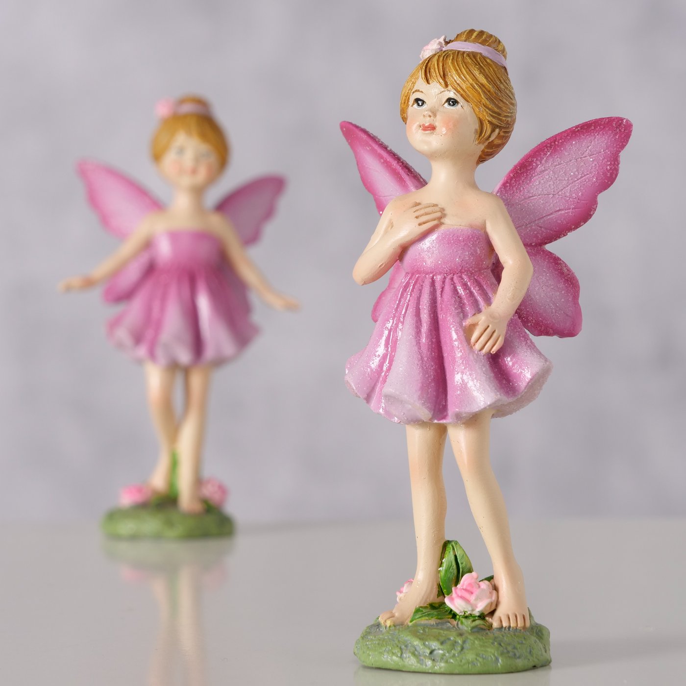 Elfen Figur Francesca 2er Set Pink Lila Dekoration