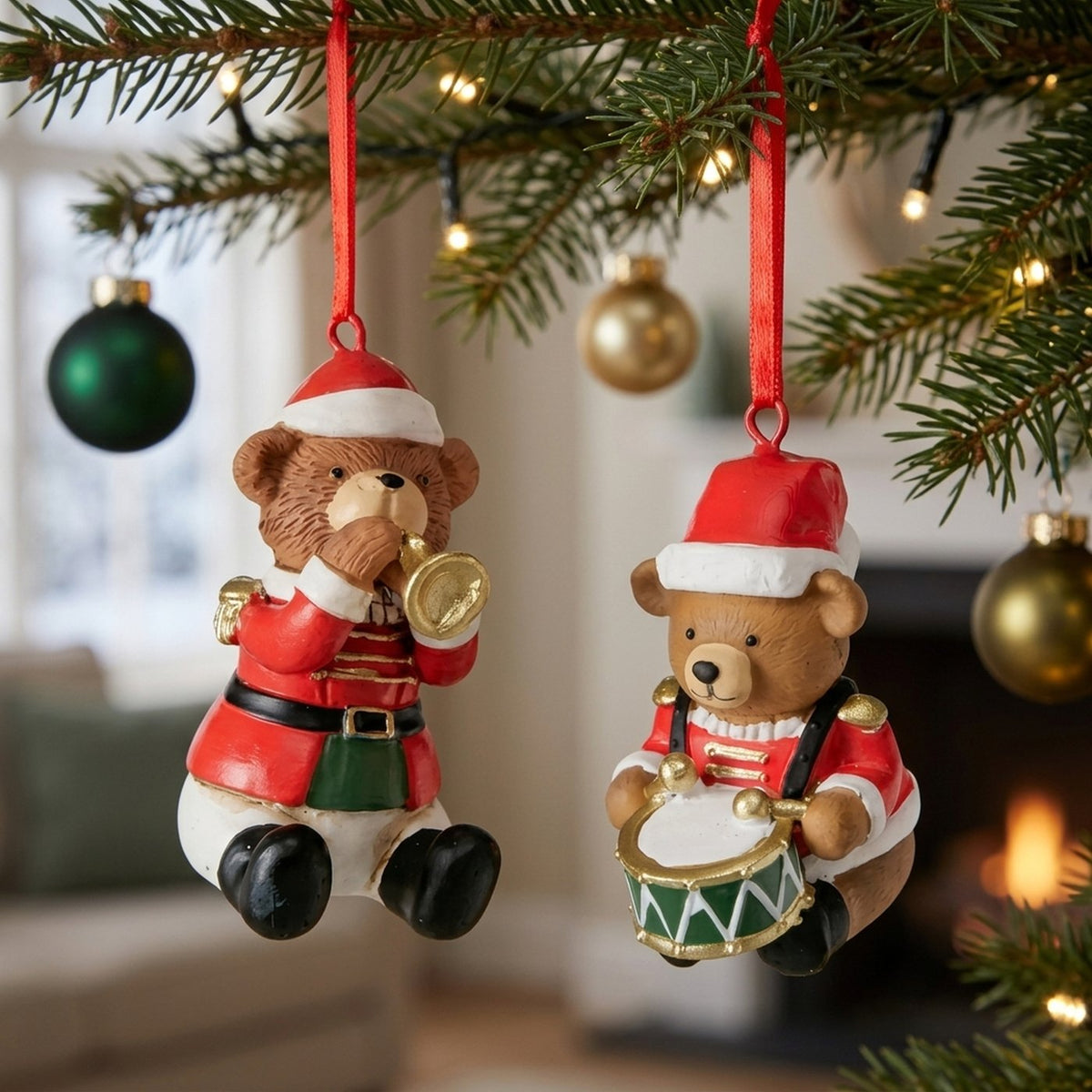Weihnachtsanhänger Erwin Bären rot 7 cm 2er Set