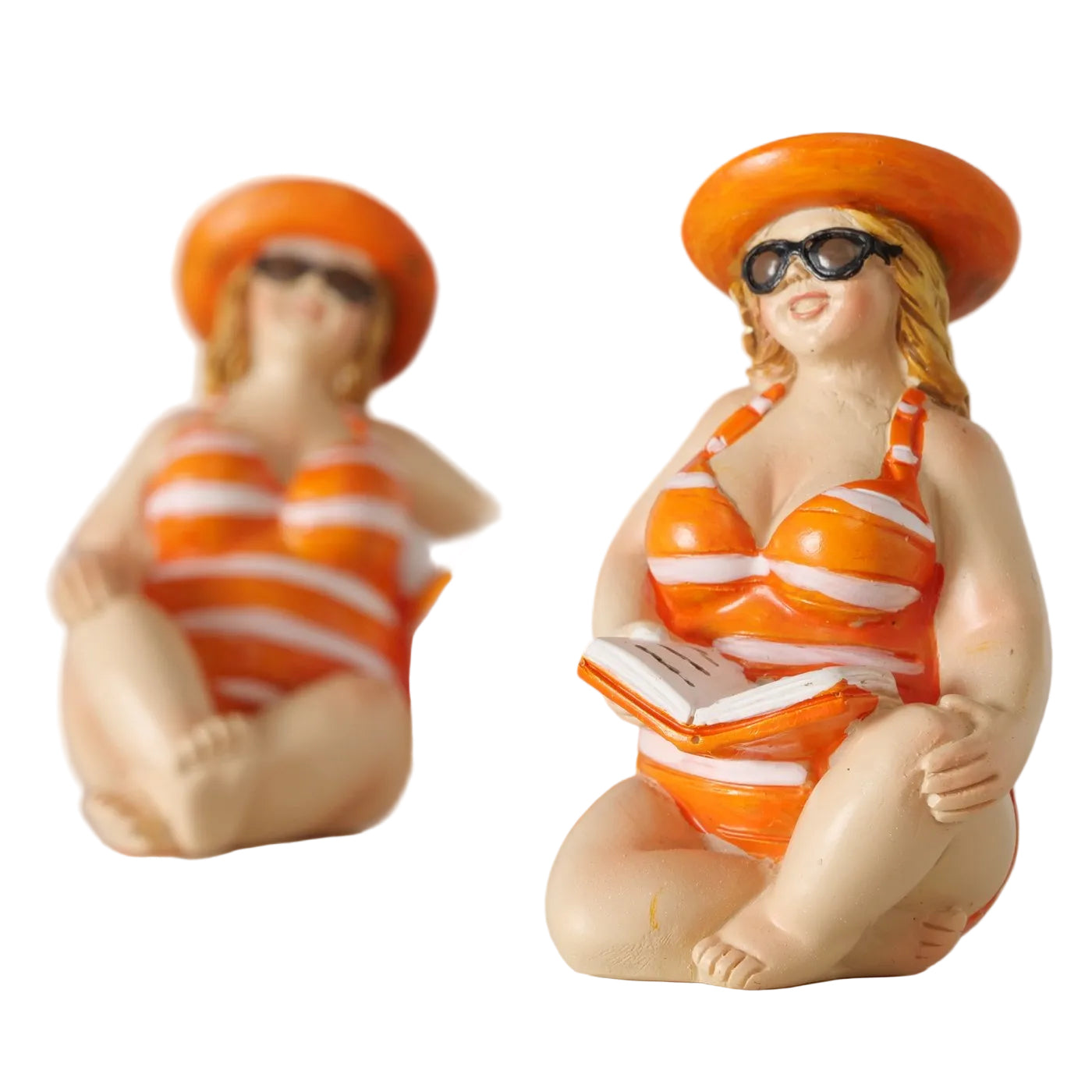 Dekofigur Jodie 2er Set Sommer Damen Handbemalt Orange 5 cm