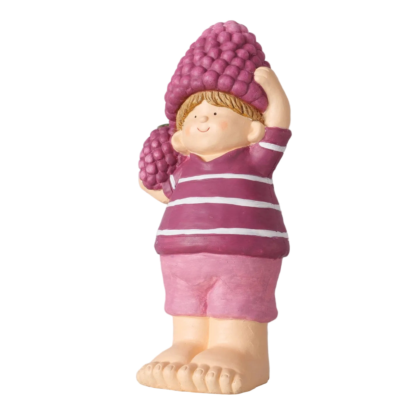 Rubino Beerenjunge Figur lila Gartendeko aus Keramik 42cm