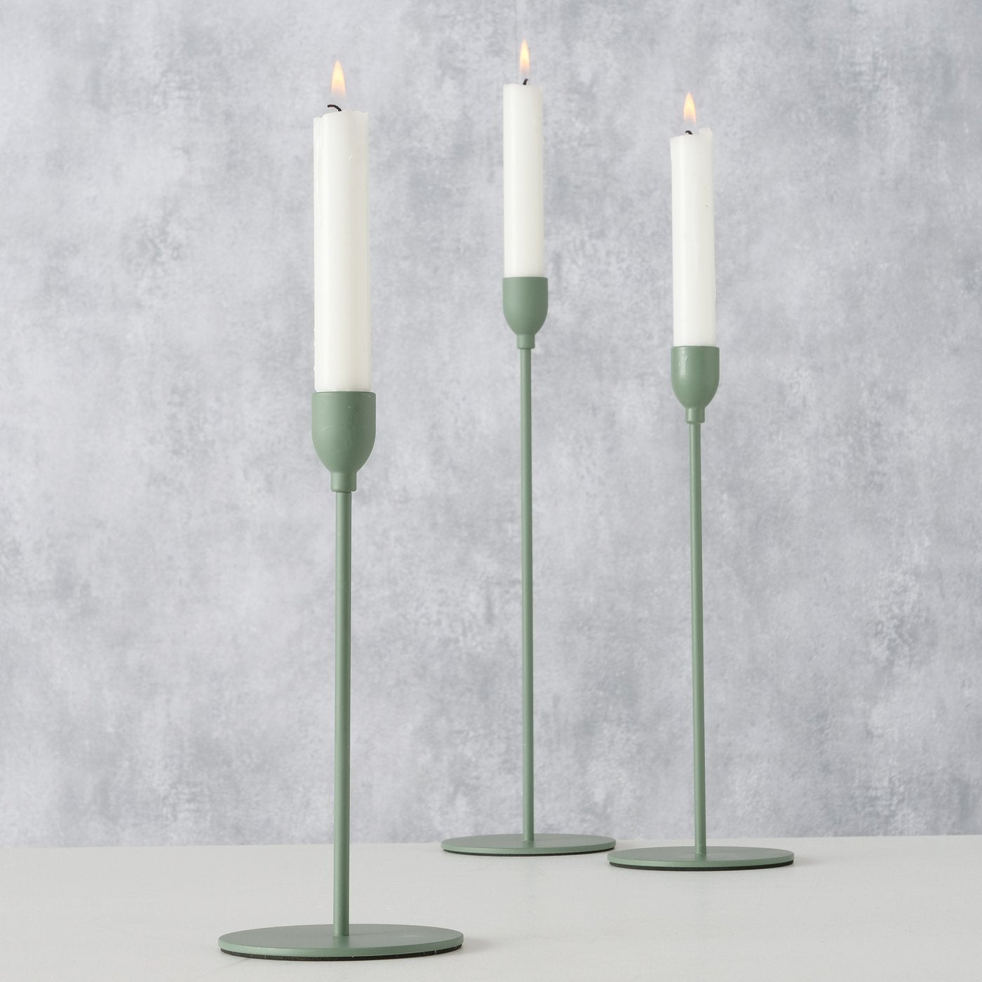 Candlestick set Malte 3-piece iron dark brown matt