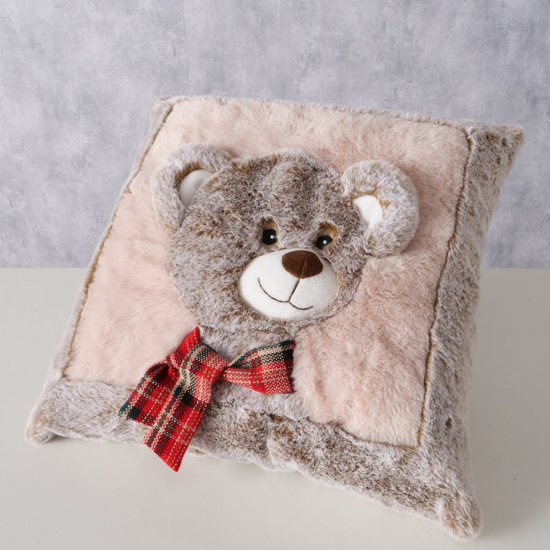 Knuffelbeer sierkussen Leon 35x35 cm