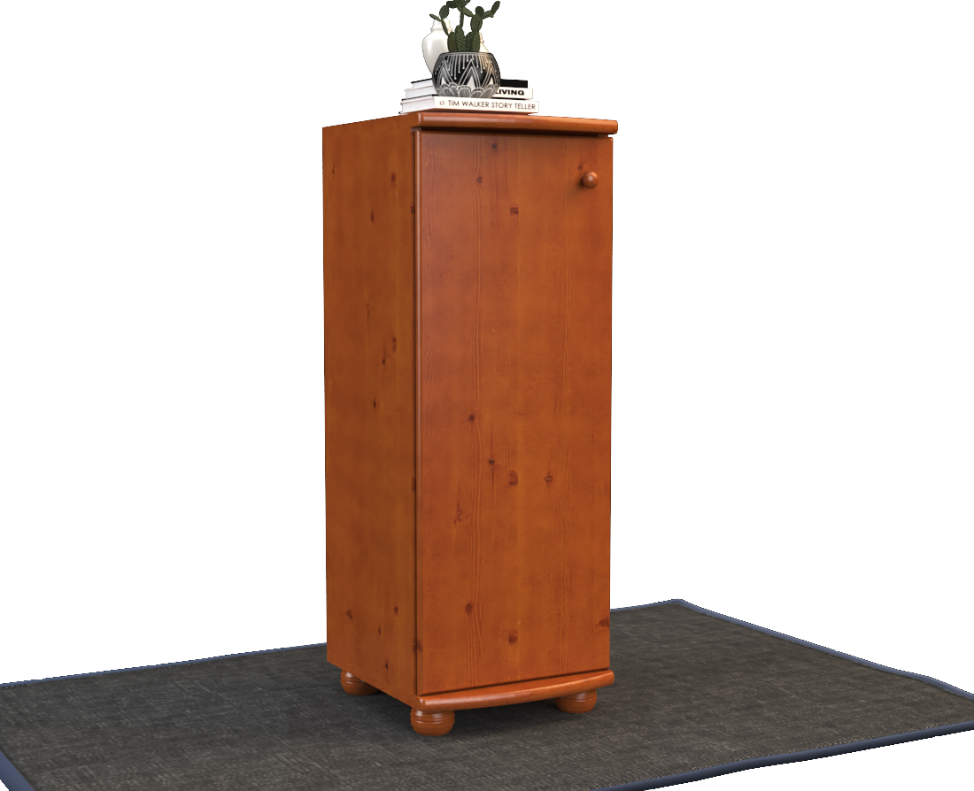 Anika Kiefer Massivholz Kommode | 1-Türig | 3-Regalfächer | 100% Bio Kiefer